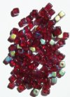 100 5mm Transparent Garnet AB Cube Beads